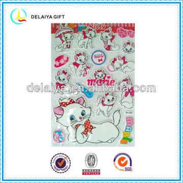 elegant and interesting cats puffy stickers for kids